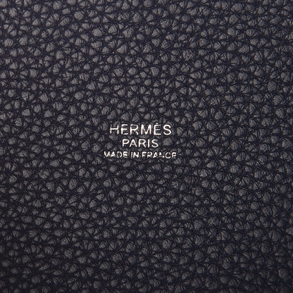 Hermes Taurillon Clemence Picotin Lock 18 PM Bleu Nuit Rose Pourpre 6 of 8