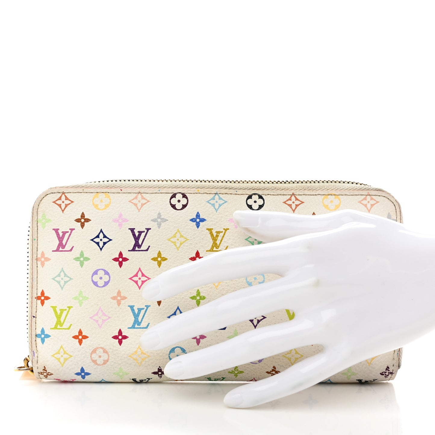 Monogram Multicolor Zippy Wallet White Litchi