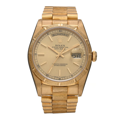 Rolex 18K Yellow Gold 36mm Oyster Perpetual Day-Date Double Quick President Watch Champagne 18248 1 of 4