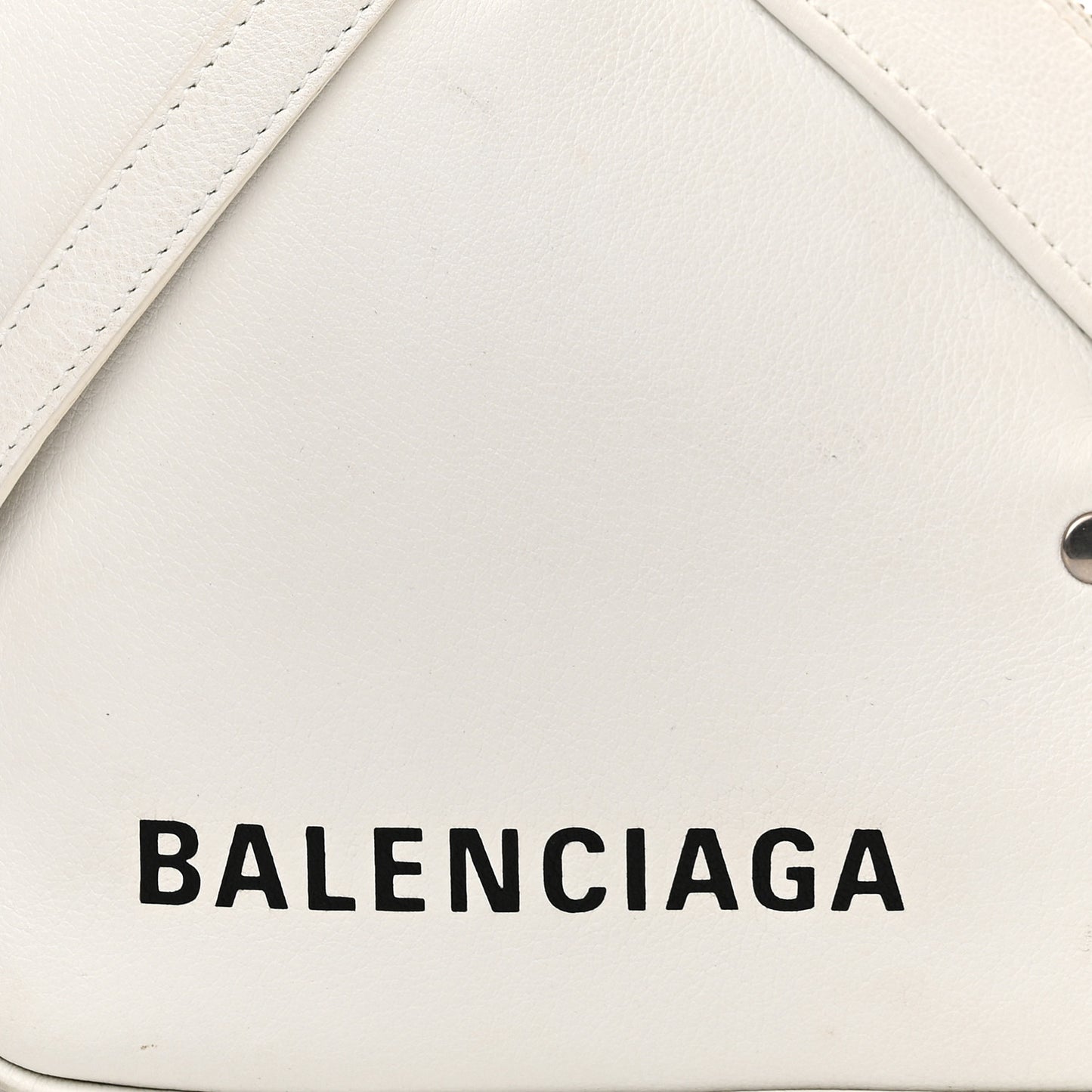 Calfskin S Triangle Duffle White