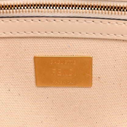 Fendi Canvas Vitello Seta FF Multicolor Embroidered Baguette Grezzo Multicolor Latte 6 of 11