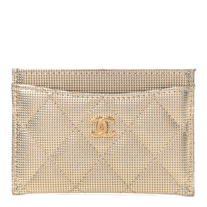 Chanel Metallic Calfskin Pixel Effect Card Holder Gold 1 of 4