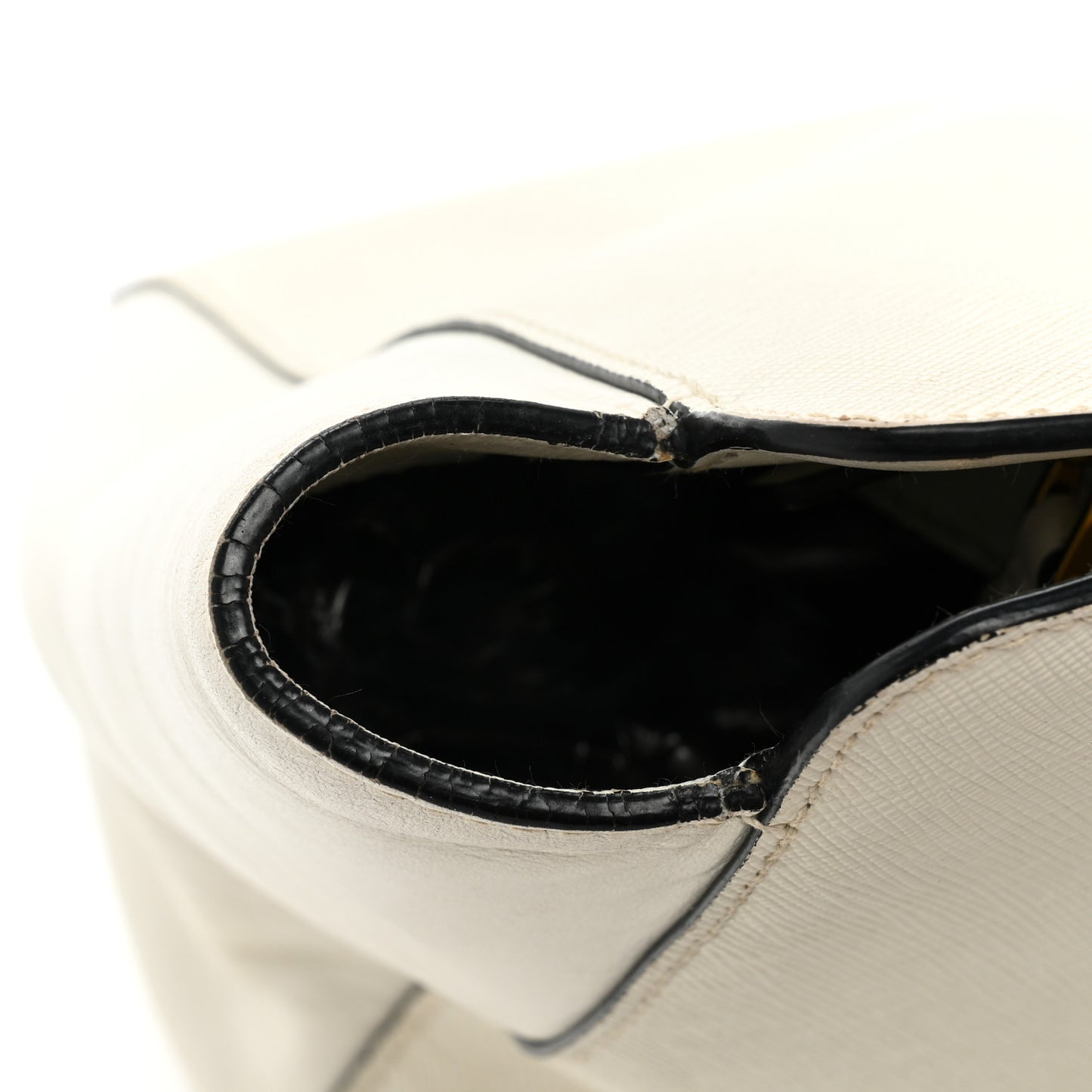 Saffiano Soft Calfskin Zippered Tote White