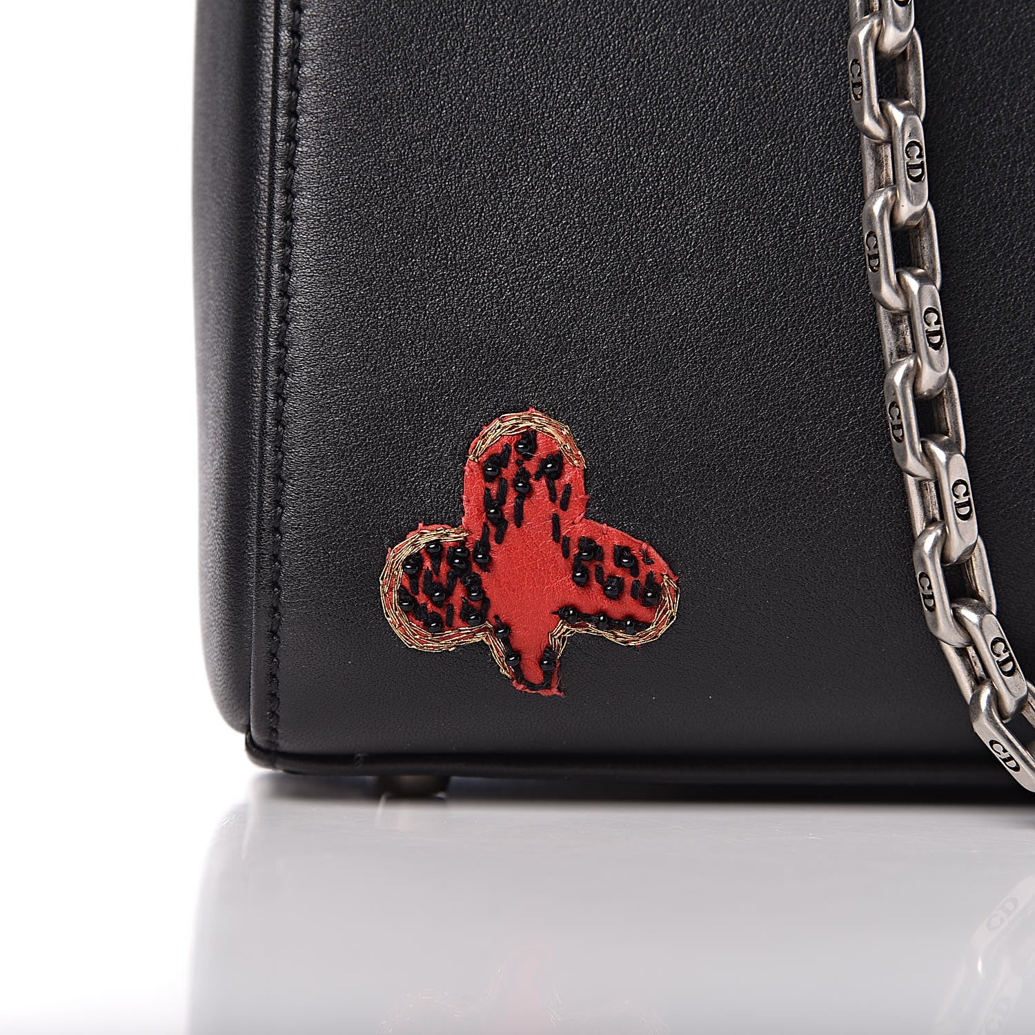 Christian Dior Smooth Calfskin Embroidered Mini Lady Dior Black Multicolor 10 of 11