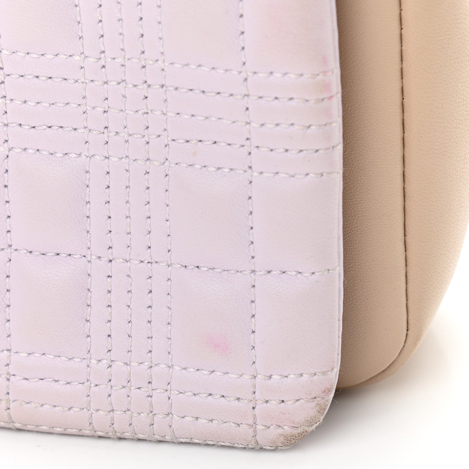 Burberry Lambskin Quilted Small Lola Bag Pale Thistle Soft Fawn 7 of 19