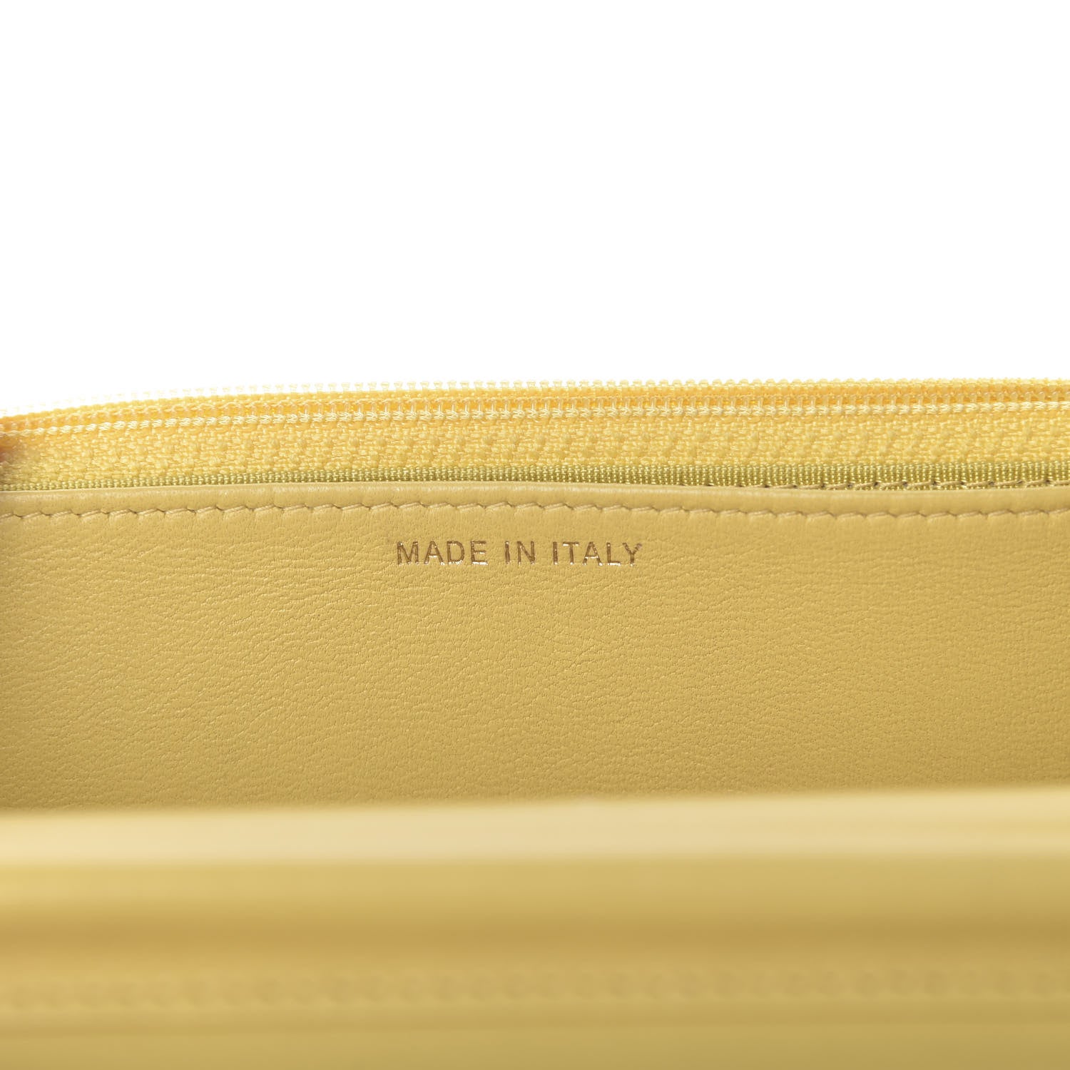 Chanel Lambskin Chevron Quilted Wallet On Chain WOC Yellow 9 of 10