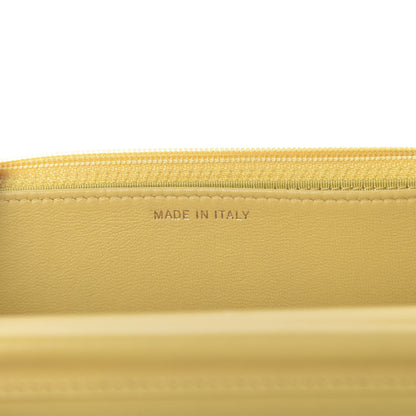 Chanel Lambskin Chevron Quilted Wallet On Chain WOC Yellow 9 of 10