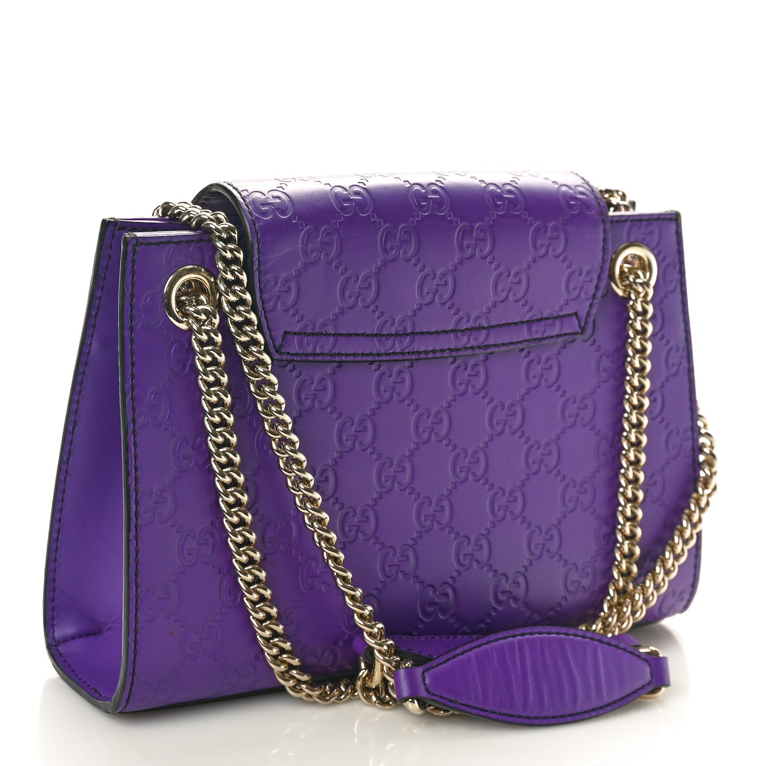 Gucci Guccissima Small Emily Chain Shoulder Bag Purple 2 of 10