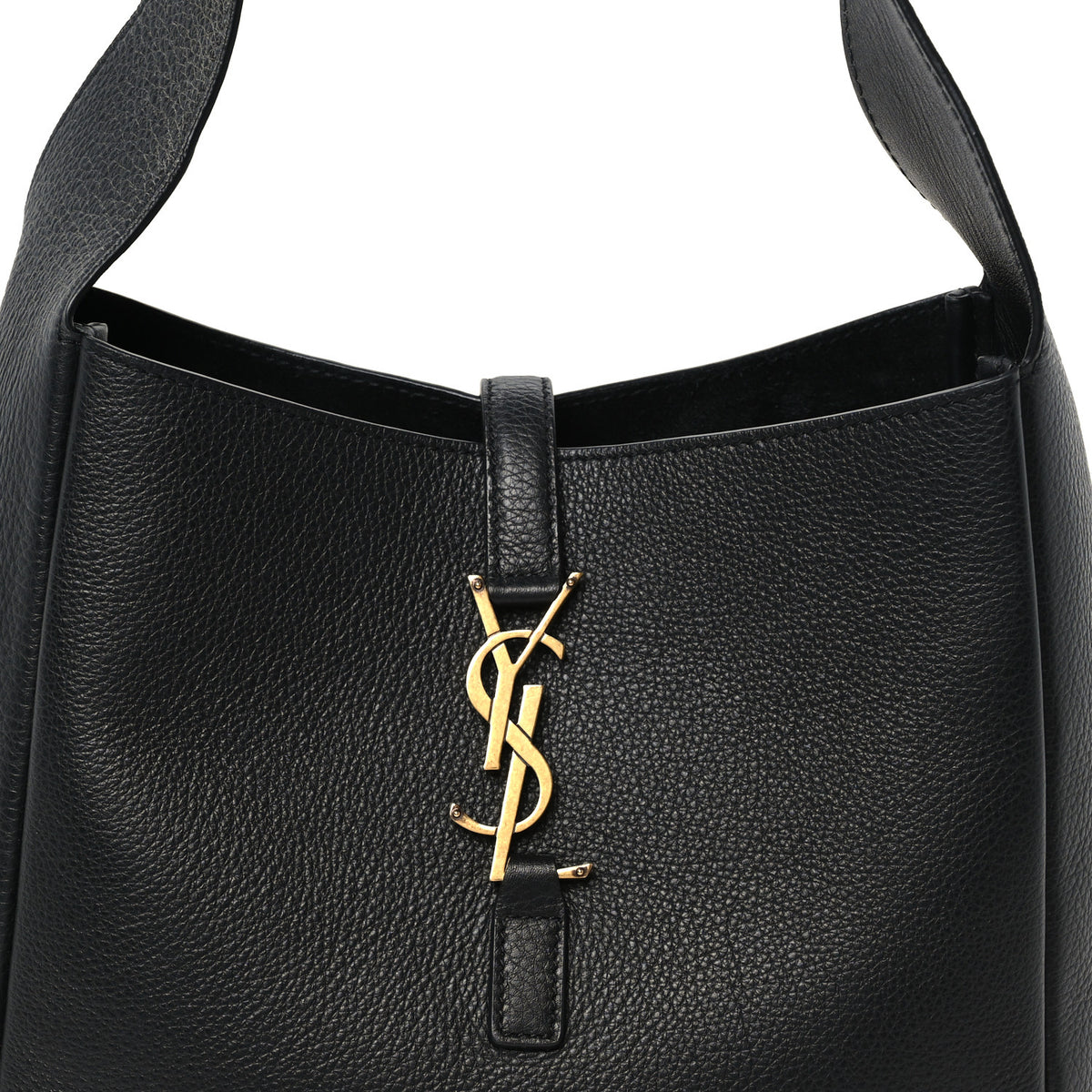 Saint Laurent Smooth Calfskin Small Le 5 A 7 Soft Hobo Black 7 of 9