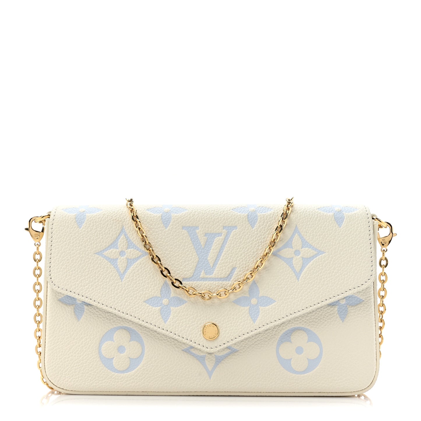 Empreinte Monogram Giant By The Pool Felicie Pochette Chain Wallet  Latte Candy Blue
