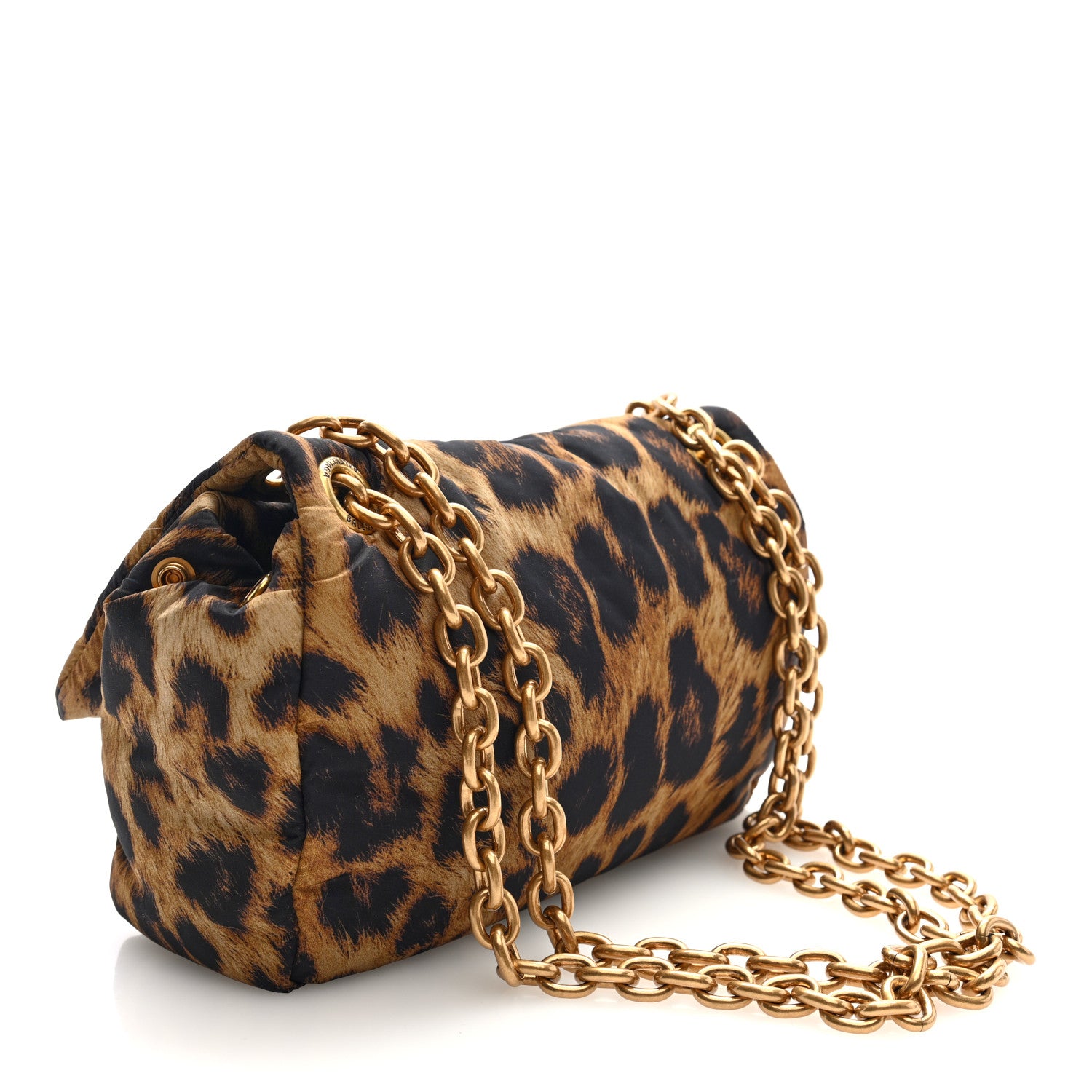 Balenciaga Nylon Monaco Mini Leopard Shoulder Bag Brown 3 of 9