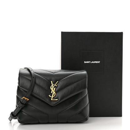 Saint Laurent Calfskin Y Quilted Monogram Toy Loulou Crossbody Bag Black 12 of 12
