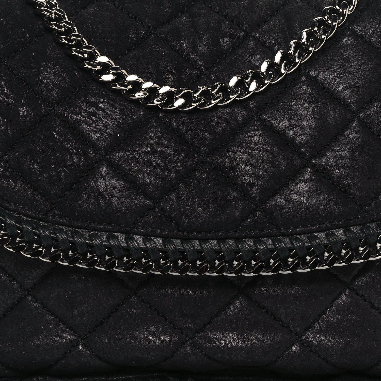 Stella McCartney Shaggy Deer Quilted Falabella Shoulder Bag Black 11 of 12