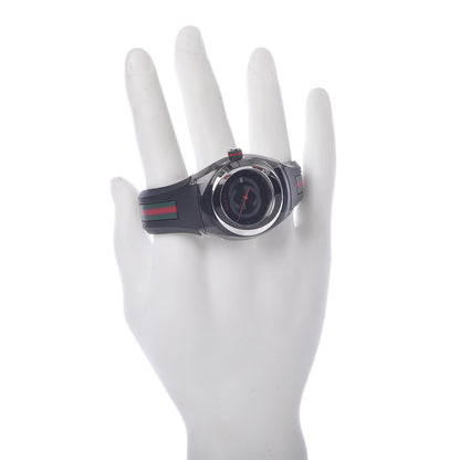 Gucci Stainless Steel Rubber 36mm Sync Web Quartz Watch Black 2 of 8
