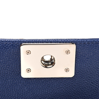 Chanel Caviar Quilted Medium Boy Flap Blue 10 of 14