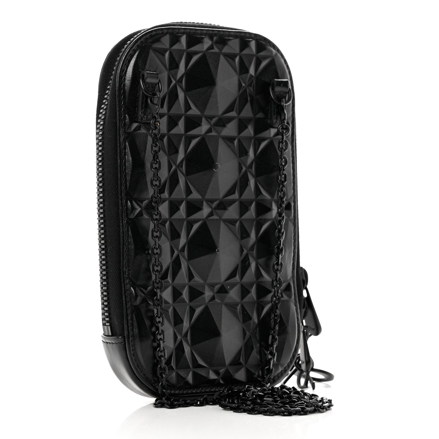 Christian Dior Calfskin Cannage Diamond Cannage Phone Holder Black 2 of 8