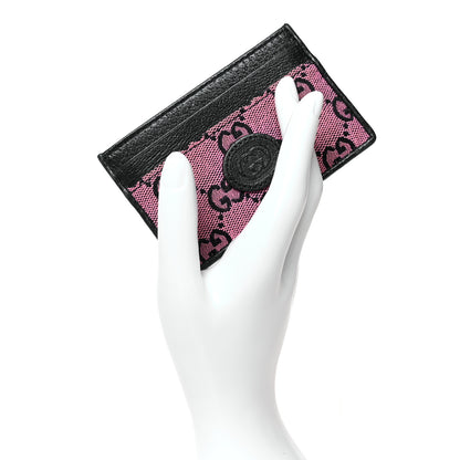 Gucci Monogram Multicolor Retro Interlocking G Card Holder Pink Blue 2 of 7