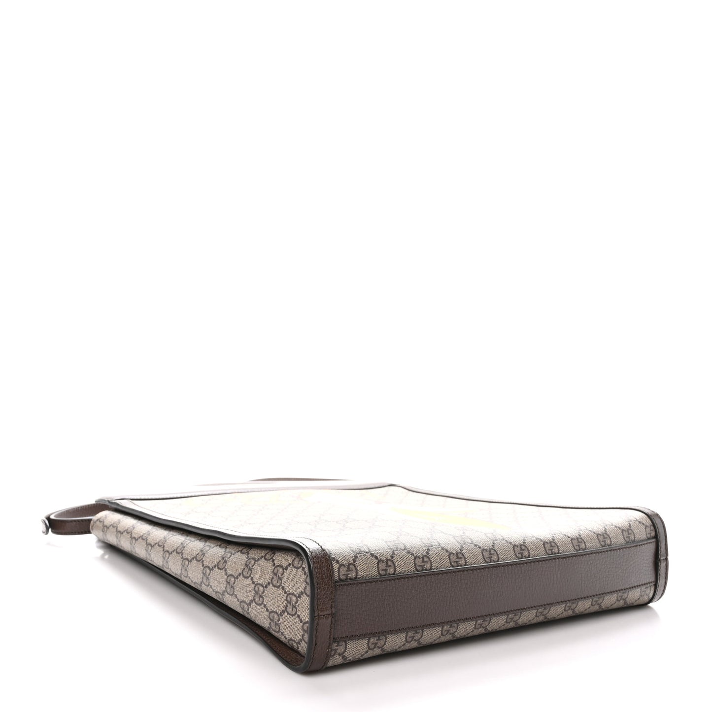 X BNF Supreme Monogram Textured Dollar Calfskin Bananya Print Top Slip Handle Tote Beige Ebony Multicolor New Acero