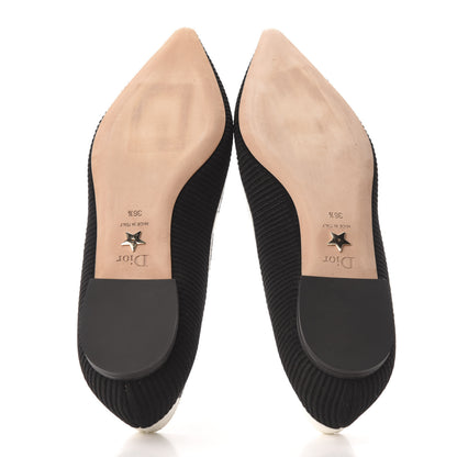 Christian Dior Fabric Ribbon Embroidered J'Adior Ballet Flats 36.5 Black 5 of 9
