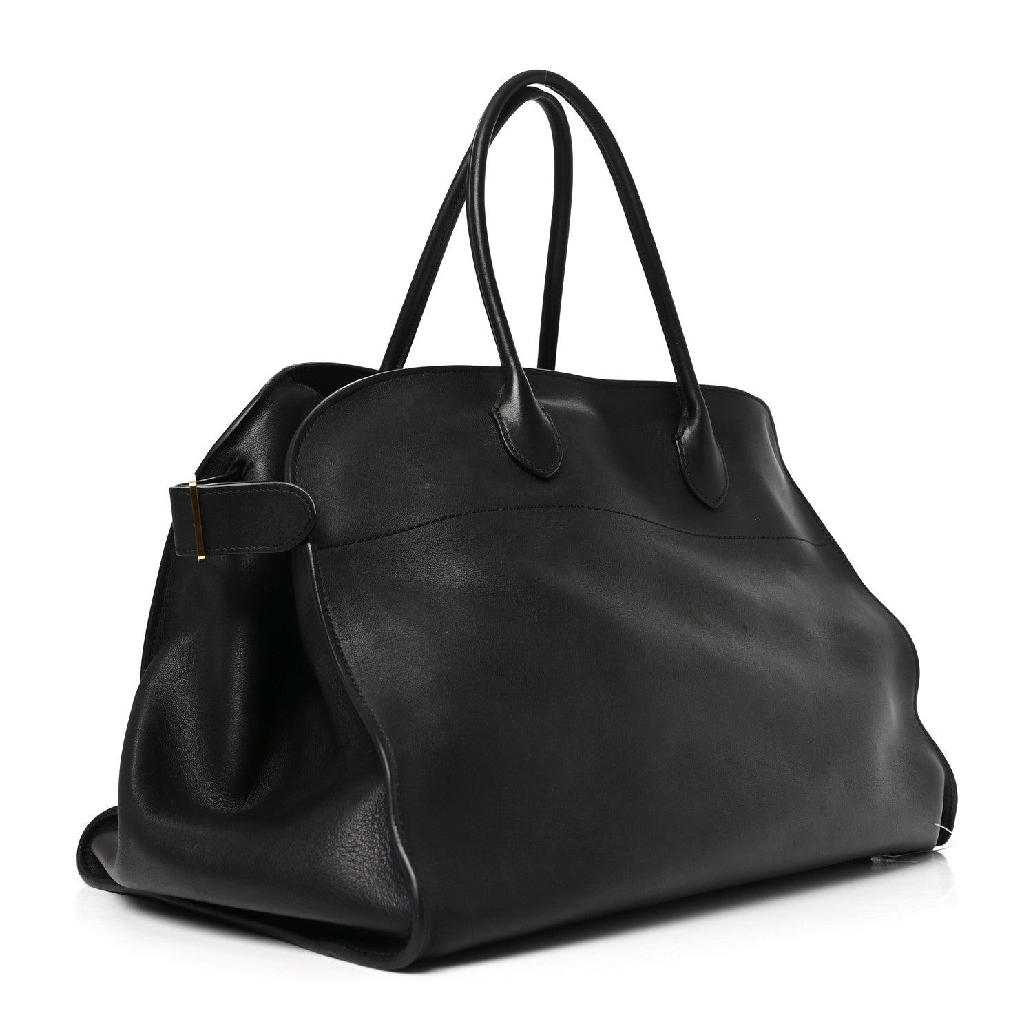 The Row Polished Saddle Calfskin Soft Margaux 17 Black 3 of 9