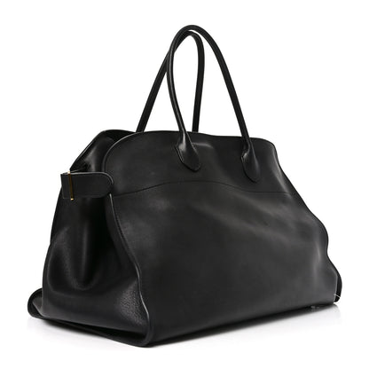 The Row Polished Saddle Calfskin Soft Margaux 17 Black 3 of 9