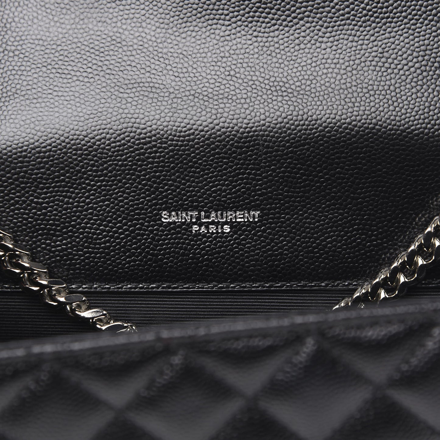Grain De Poudre Textured Mixed Matelasse Triquilt Small Monogram Satchel Black