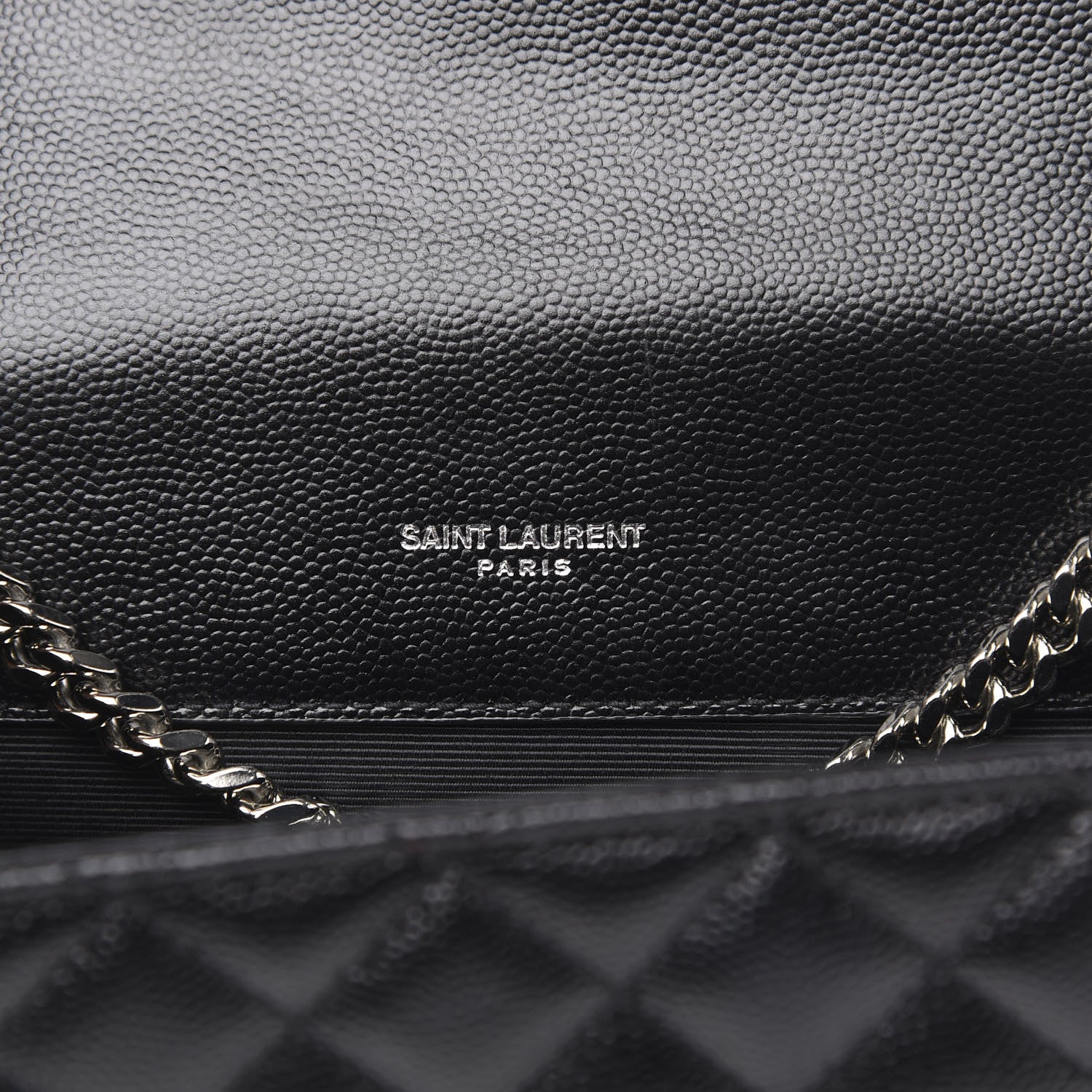 Saint Laurent Grain De Poudre Textured Mixed Matelasse Triquilt Small Monogram Satchel Black 6 of 12