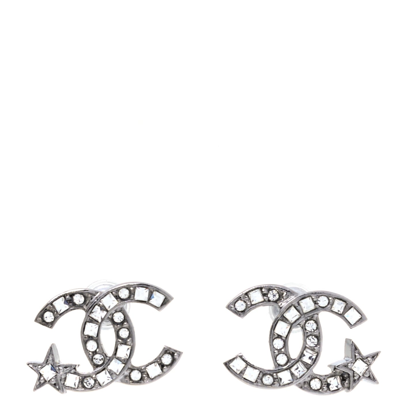 Crystal CC Starfall Earrings Silver