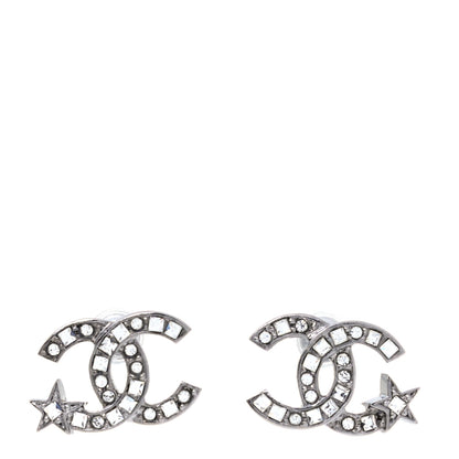 Chanel Crystal CC Starfall Earrings Silver 1 of 3