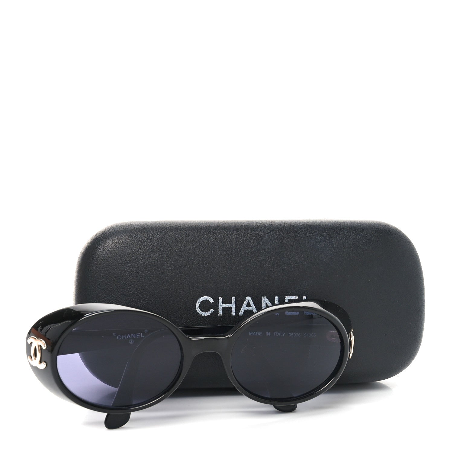 Chanel Acetate CC Logo Round Sunglasses 05976 Black 1766166