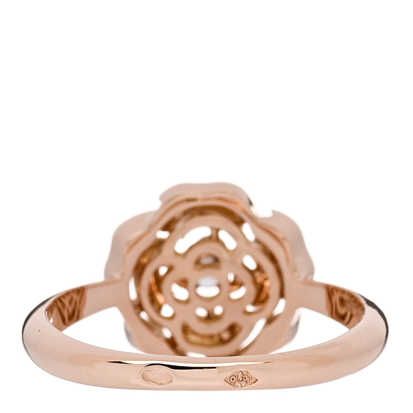 18K Rose Gold Diamond Extrait de Camelia Ring 49 4.75
