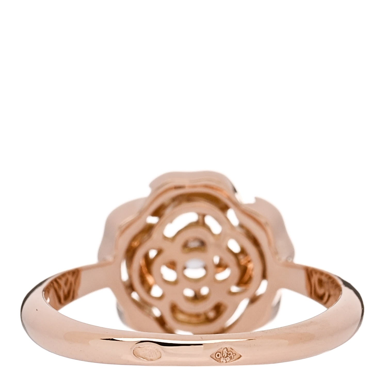 Chanel 18K Rose Gold Diamond Extrait de Camelia Ring 49 4.75 4 of 6