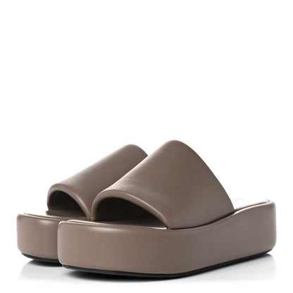 Balenciaga Smooth Nappa Logo Rise Platform Sandals 38 Beige White 3 of 10