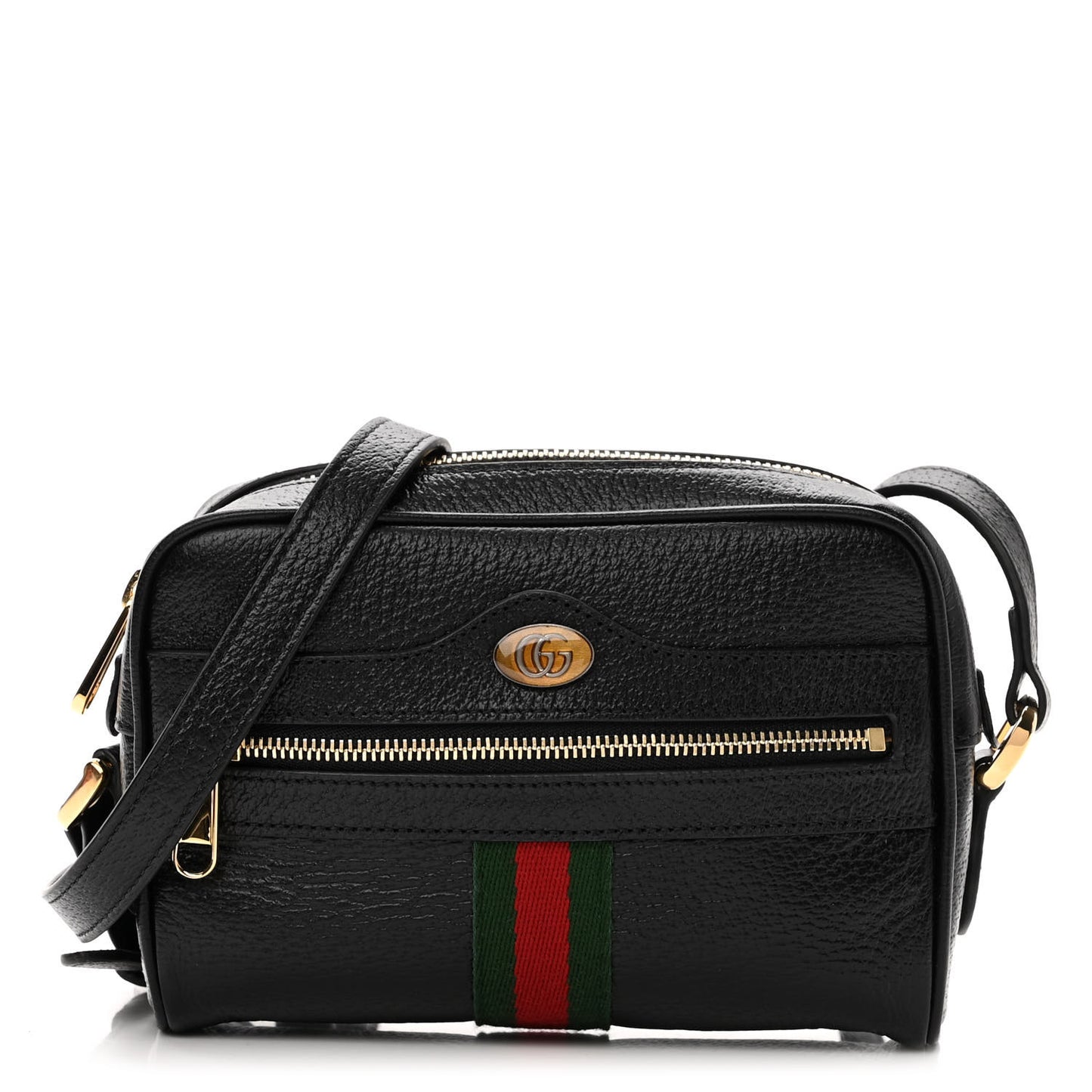 Calfskin Web Mini Ophidia Shoulder Bag Black