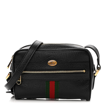 Gucci Calfskin Web Mini Ophidia Shoulder Bag Black 1 of 10