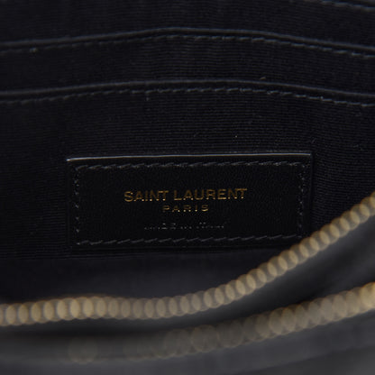 Saint Laurent Grained Lambskin Quilted Mini Becky Double Zip Bag Black 8 of 12