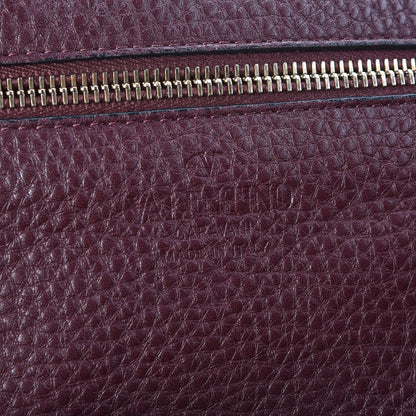Valentino Garavani Pebbled Calfskin Medium Rockstud Tote Rubin 7 of 9