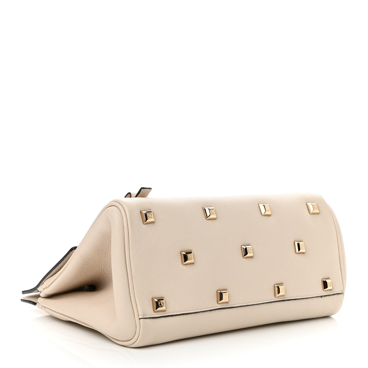 Calfskin Medium Studio Bag White