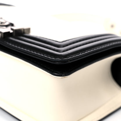 Chanel Lambskin Quilted Small Boy Flap Black White 9 of 16