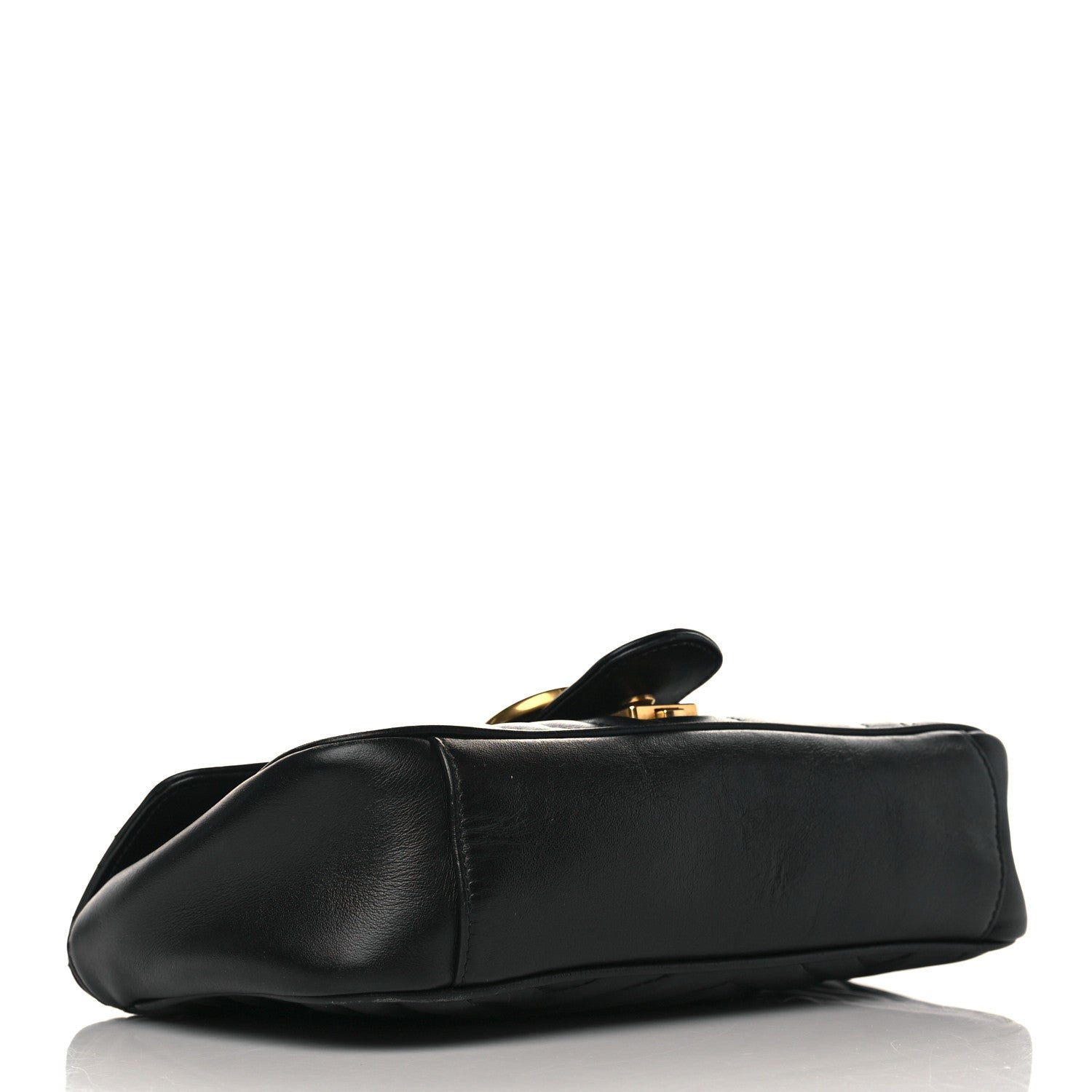 Gucci Calfskin Matelasse Small GG Marmont Shoulder Bag Black 4 of 9