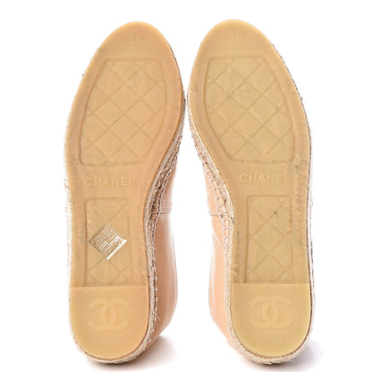 Chanel Lambskin CC Espadrilles 36 Beige Black 5 of 12