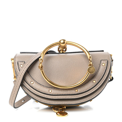 Chloe Calfskin Small Nile Bracelet Minaudiere Bag Motty Grey 1 of 9