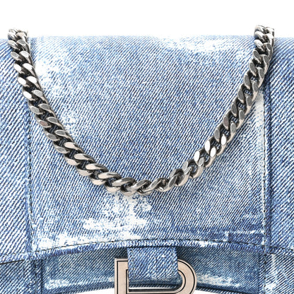 Balenciaga Nappa Denim Printed Hourglass Chain Bag Denim Blue 7 of 9