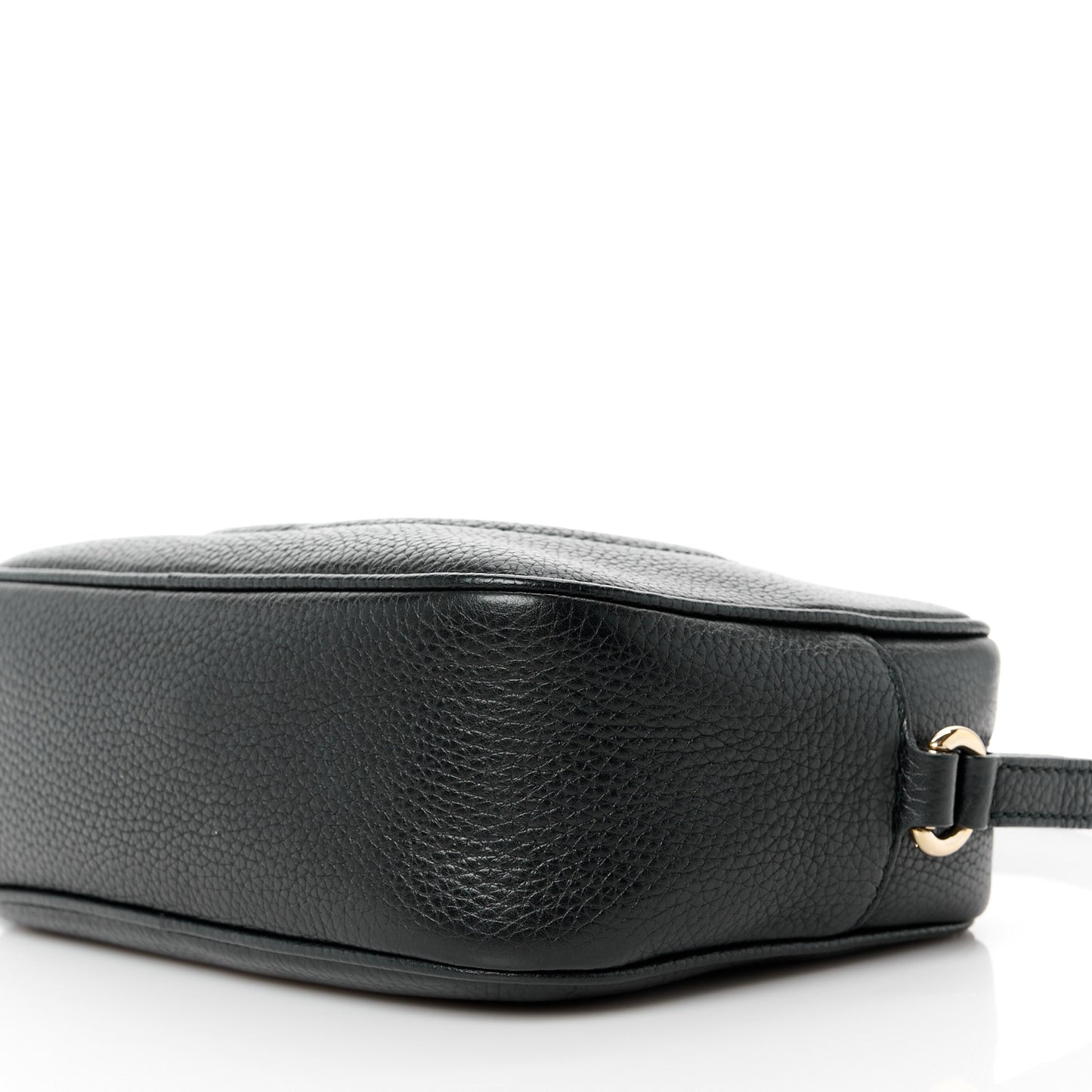 Pebbled Calfskin Small Soho Disco Bag Black