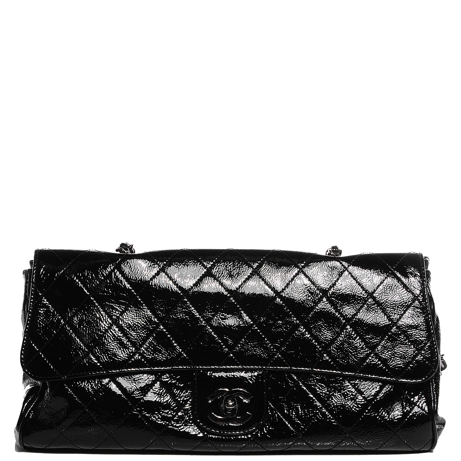 Chanel Patent Quilted Ritz Flap Bag Black 1 of 8