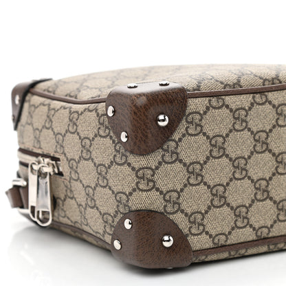 Gucci GG Supreme Monogram Textured Calfskin Square Messenger Bag Beige Ebony New Acero 9 of 10