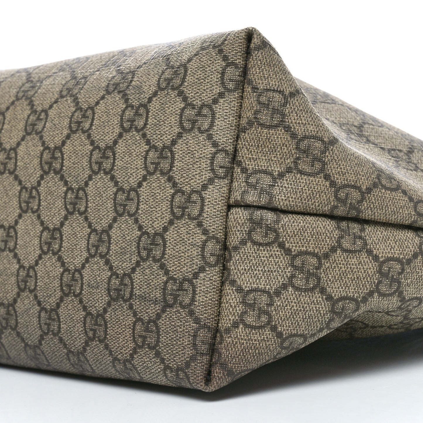 GG Supreme Monogram Medium Zippered Shopping Tote Dark Brown