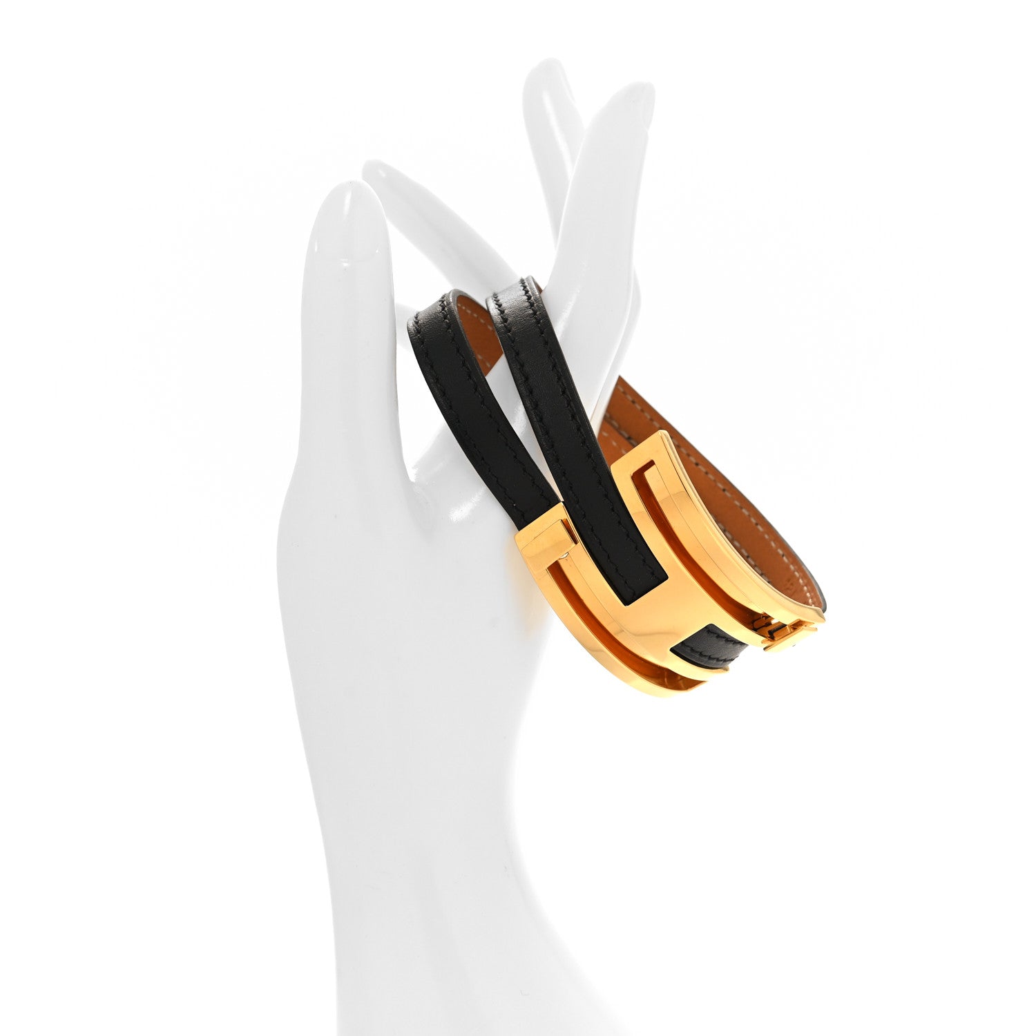 Hermes Chamonix Pousse Pousse Triple Tour Bracelet Black 2 of 5