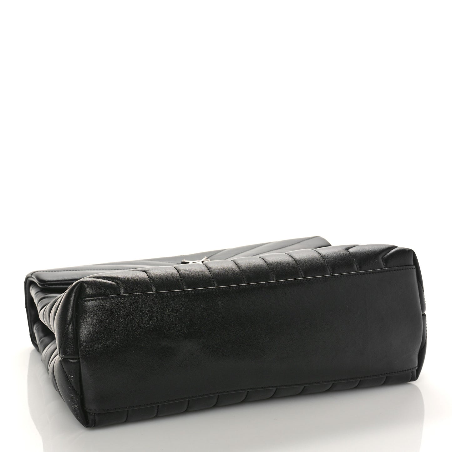 Calfskin Y Quilted Monogram Medium Loulou Chain Satchel Black