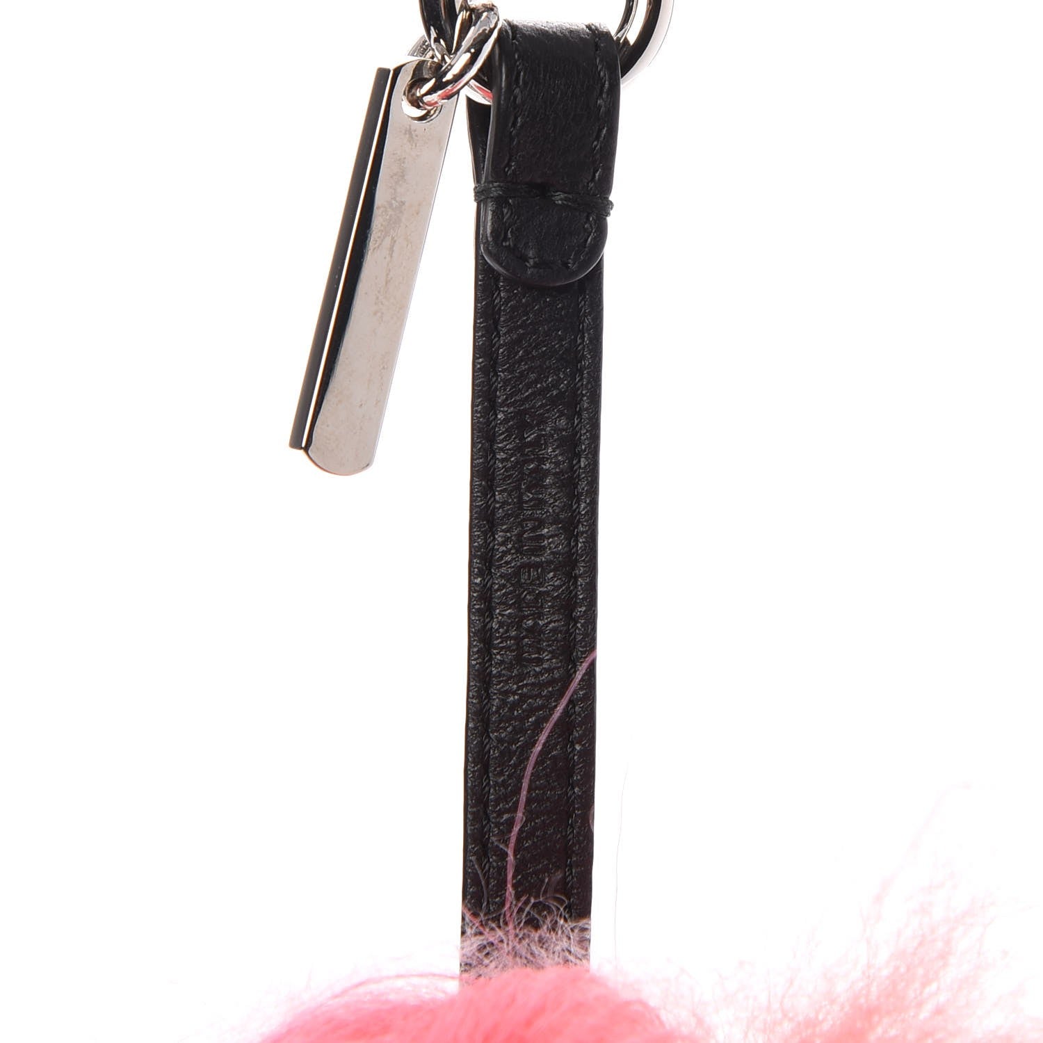 Fendi Lambskin Goat Fur Studded Punkarlito Bag Charm Azalea 3 of 5